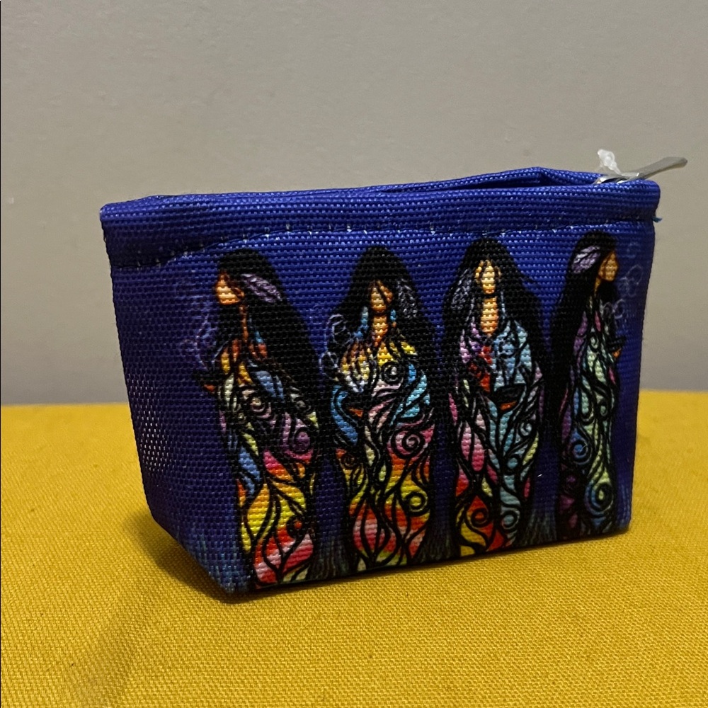 Indigenous Art Design Canvas Coin Wallet NWT